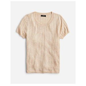 J.Crew $98 Womens Silk Blend Cropped T-Shirt Size XS Sandy Beach BG652